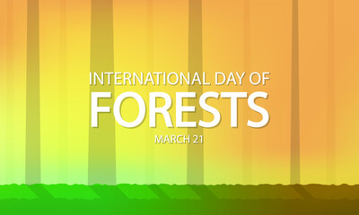 Forest day international abstract background, vector art illustration.