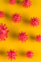 Virus cells in infected, Pandemic medical health