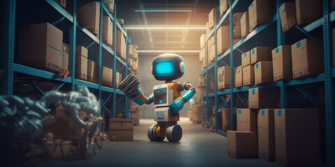  Warehouses operate by automation and robotics. Increasing efficiency and productivity while reducing cost. Using robotic systems  for inventory tracking to picking and sorting. generative ai.