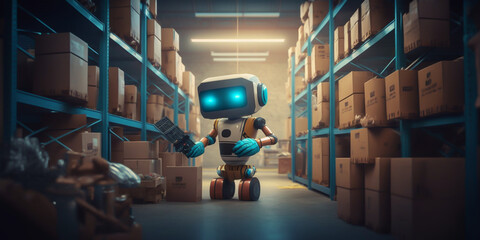  Warehouses operate by automation and robotics. Increasing efficiency and productivity while reducing cost. Using robotic systems  for inventory tracking to picking and sorting. generative ai.