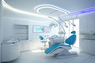 Fototapeta na wymiar Modern Dental Clinic Room Design 4. Generative AI