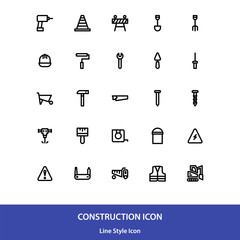 Constructions icon with outline style vector design, tool icon