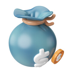 Money Bag 3D Illustration Icon