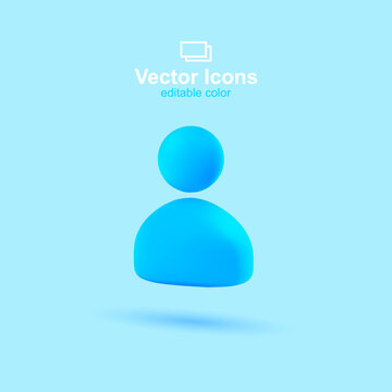 3d vector icon. Social media set. User icon. Profile symbol.