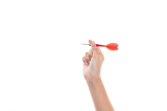 Female hand holding a darts.
