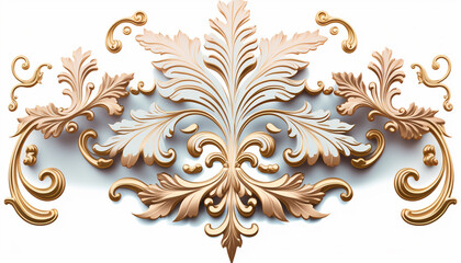 Simple rococo ornament on white background