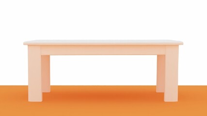 wooden table isolated on white, product display mockup