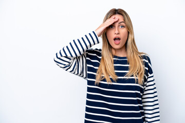 Young Uruguayan woman isolated on white background has realized something and intending the solution