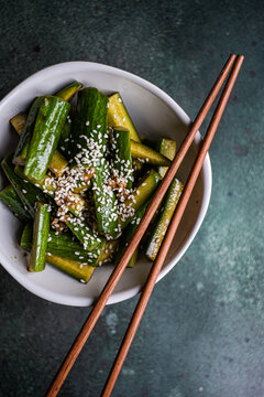 Asian spicy cucumber salad