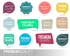 Premium Quality Badge and Tags in Flat Design Style vector illustration