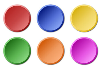 Set of round buttons. Green, yellow, red. Buttons in vector.