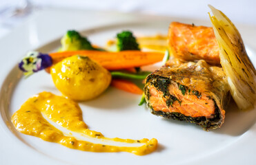 gourmet salmon dish