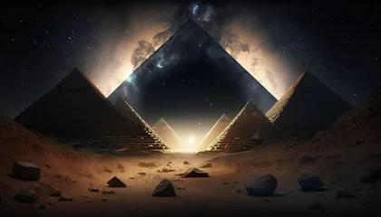 Crédence de cuisine en verre imprimé Aurores boréales pyramid of light   Egyptian pyramids