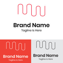 Abstract Letter MW Logo Design
