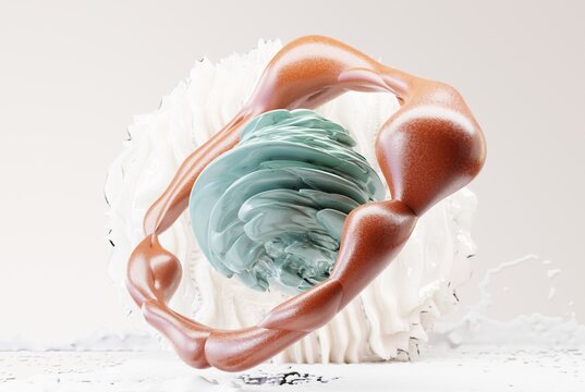 abstract organic shapes ,3d rendering
