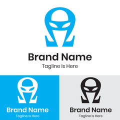 Blinder and Omega Symbol Logo Design
