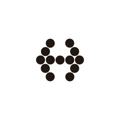 Fototapeta na wymiar Letter H circles, hexagon geometric simple symbol logo vector
