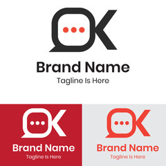 Chat with ok logo design
