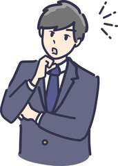 何かを閃いた男子学生のイラスト