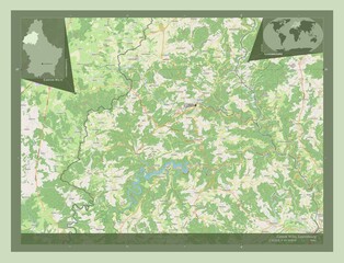Canton Wiltz, Luxembourg. OSM. Labelled points of cities
