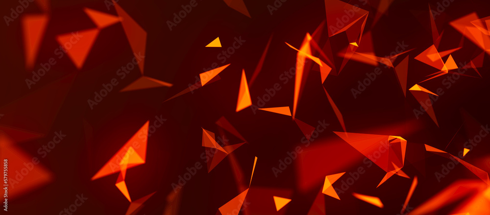 Poster colored polygonal space. connection dots and lines structure. digital background. triangular futuris