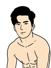 Fototapeta premium cute man carton on white background