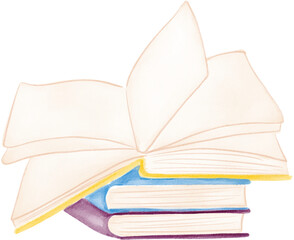 book watercolor png