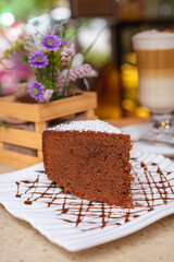 slice of chocolate cake
