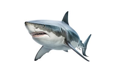 Fototapeta premium Shark isolated on white, transparent background, PNG, generative ai