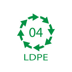 Obraz premium LDPE 04 recycling code symbol. Plastic recycling vector low density polyethylene sign.