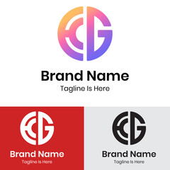 Obraz premium Monogram initial letter CG logo design 