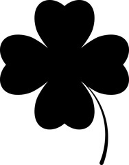 Clover icon, four leaf, PNG illustration