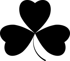 Clover icon, Patricks Day symbol, three leaf, PNG illustration