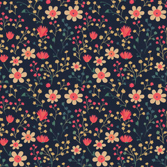 Generative AI seamless pattern with Flowers