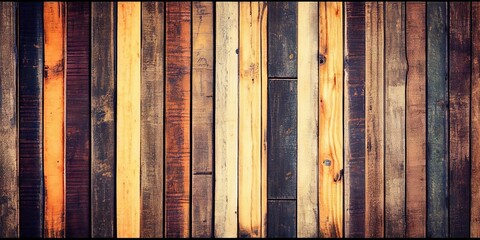 Vertical wooden planks background wall. Textured rustic wood, old paneling for walls, interiors and construction. Generative AI