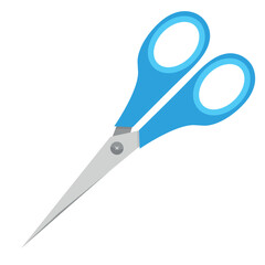 Vector cartoon image of scissors.  Bright educational elements for your design. The concept of study and work.