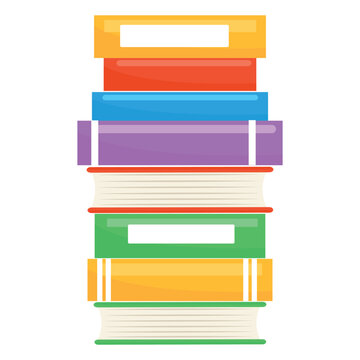 Vector cartoon image of a stack of books.  Bright educational elements for your design. The concept of study and work.