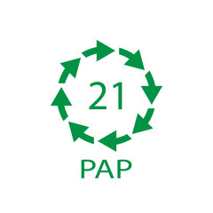 Paper recycling symbol PAP 21 other mixed paper. Vector illustration