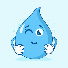 Cute Water Character Vector Illustration, This vector illustration collection features various cute water characters, perfect for any project related to water or aquatic themes
