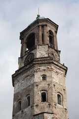 clock tower in Vybord before restoration