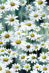 Field of Blooming Daisies - Generative Ai