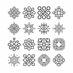 Set of luxury floral ornament vector