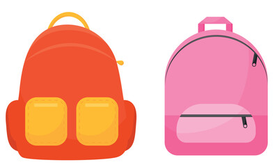 Vector cartoon image of a school backpack. Bright educational elements for your design. The concept of study and work.