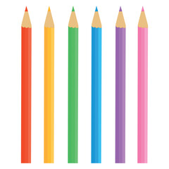 Vector cartoon image of colored pencils. Bright educational elements for your design. The concept of study and work.