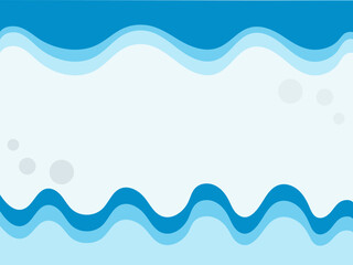 Clean Sea background Blue wave Vector card.