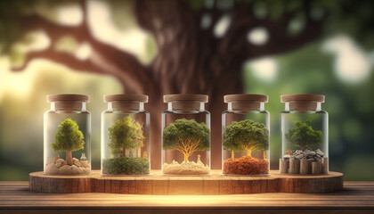 Old wooden table for product display with bokeh background