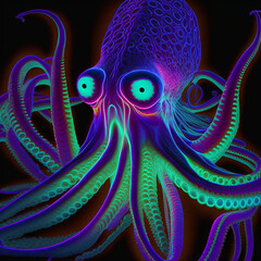 Neon octopus