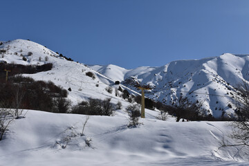 Ski resort in the mountains