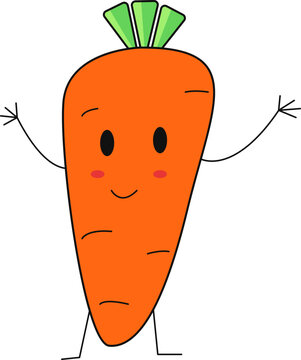 Ilustração de cenoura no estilo cartoon