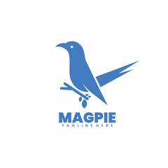 Fototapeta premium Vector illustration logo magpie color